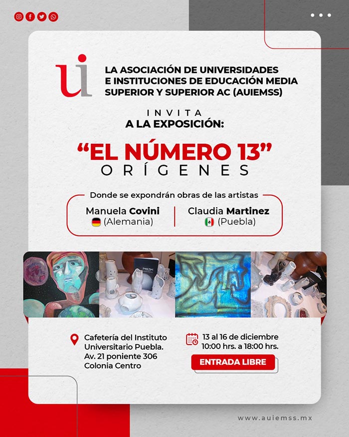flyer Uni Puebla exhibition_El numero 13 - origenes